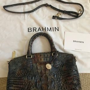 Brahmin purse Iridescent green alligator skin